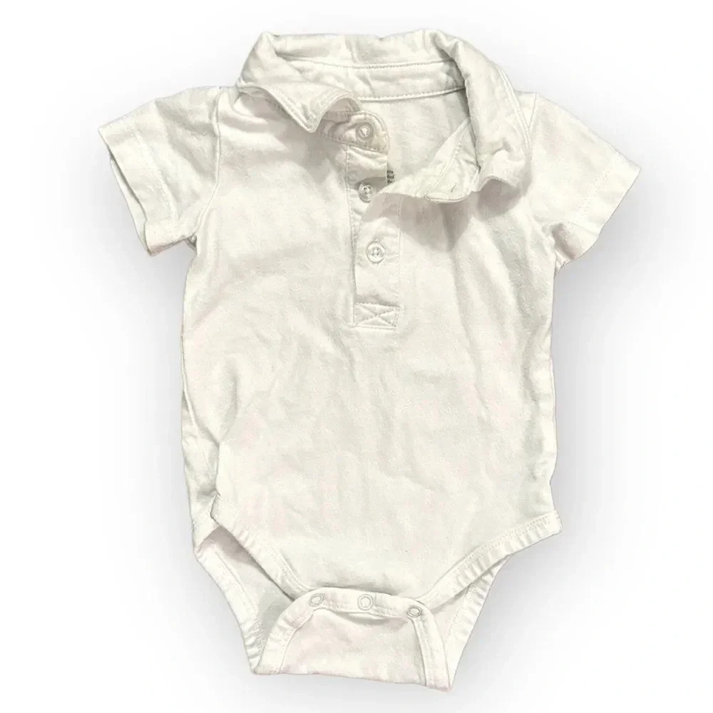 Primary | Short Sleeve Polo Bodysuit (0-3 mos)
